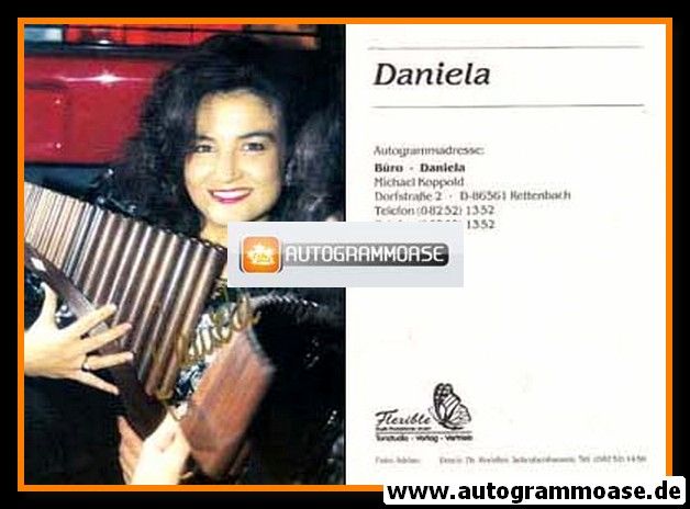 Autogramm Instrumental (Pan-Flöte) | Daniela DE SANTOS | 1980er (Flexible)