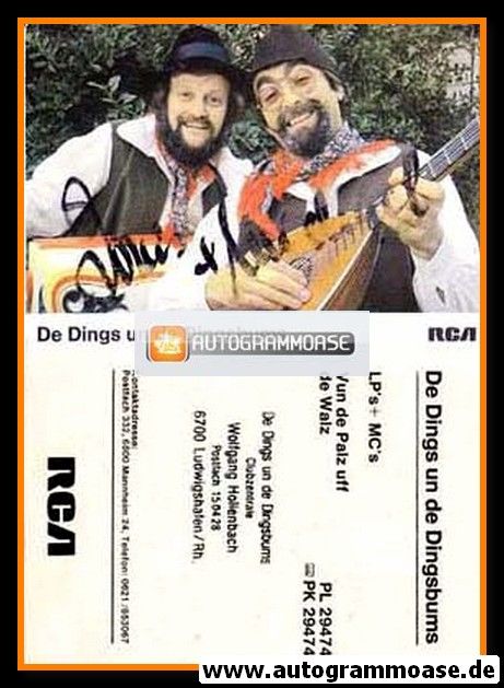 Autogramme Mundart | DE DINGS UN DE DINGSBUMS | 1981 "Vun De Palz Uff De Walz"