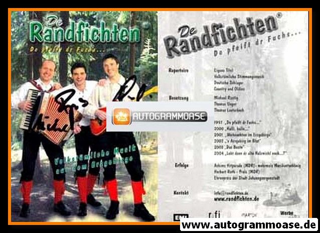 Autogramme Volksmusik | DE RANDFICHTEN | 2004 "Holzmichl" (EMI)