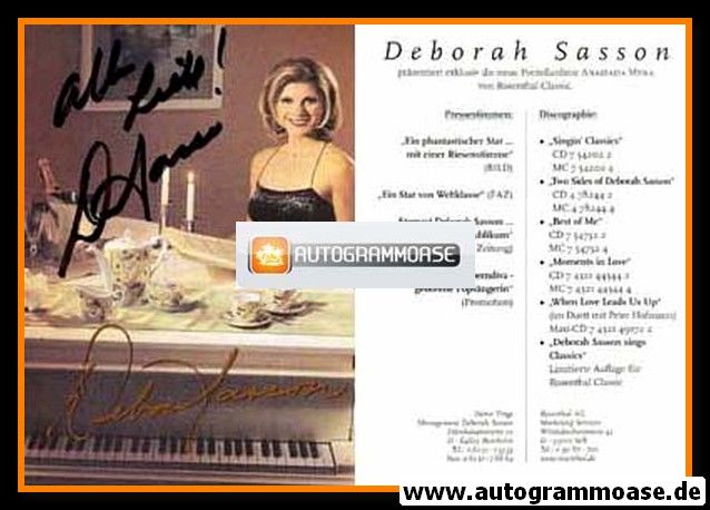 Autogramm Klassik (USA) | Deborah SASSON | 1990er "Sings Classics" (Rosenthal)