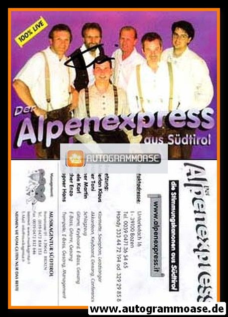 Autogramm Volksmusik | DER ALPENEXPRESS | 1990er (Südtirol 100% Live)
