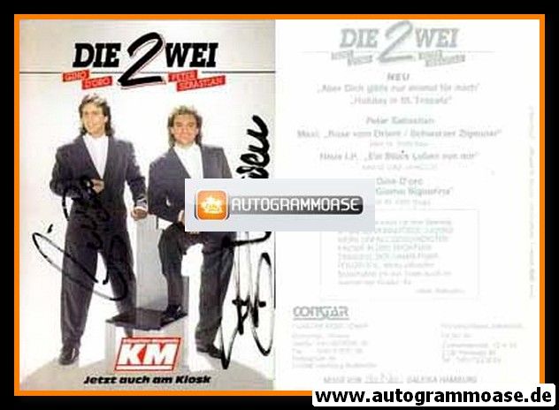 Autogramme Schlager | DIE ZWEI | 1989 "Ein Stück Leben Von Mir"