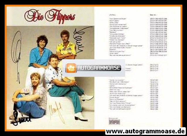 Autogramme Schlager | DIE FLIPPERS | 1986 "Nur Wer Die Sehnsucht Kennt" (Bellaphon)