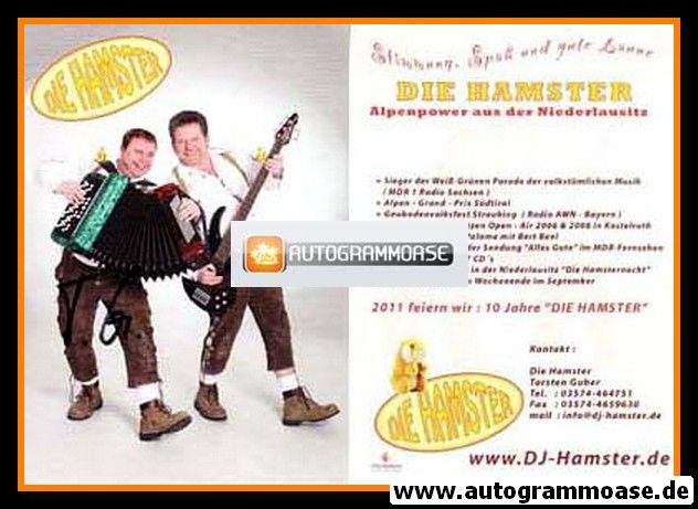 Autogramme Volksmusik | DIE HAMSTER | 2011 (10 Jahre)