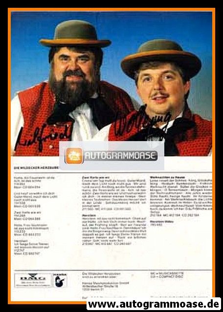 Autogramme Volksmusik | DIE WILDECKER HERZBUBEN | 1992 "Hurra Die Feuerwehr Ist Da" (BMG Hansa)