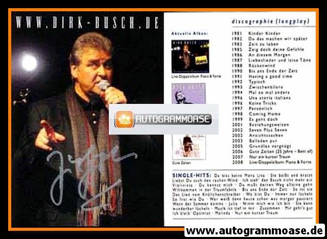 Autogramm Schlager | Dirk BUSCH | 2008 "Piano & Forte"