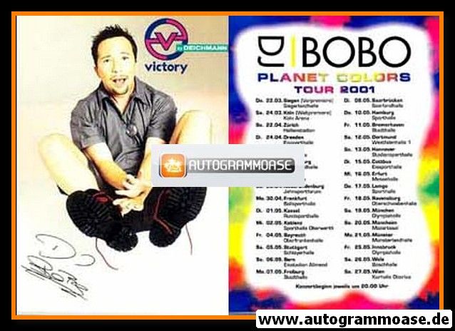 Autogramm Pop | DJ BOBO | 2001 (Tour) Druck