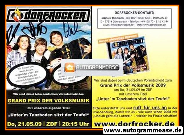 Autogramme Volksmusik | DIE DORFROCKER | 2009 (Grand Prix Vorentscheid)