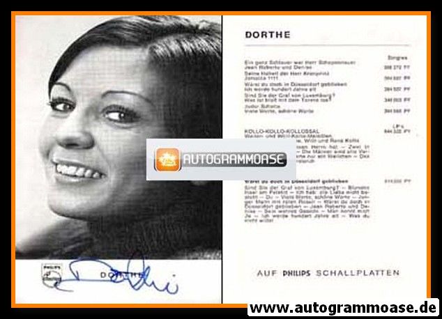 Autogramm Schlager | Dorthe KOLLO | 1968 "Wärst Du Doch In Düsseldorf Geblieben" (Philips)