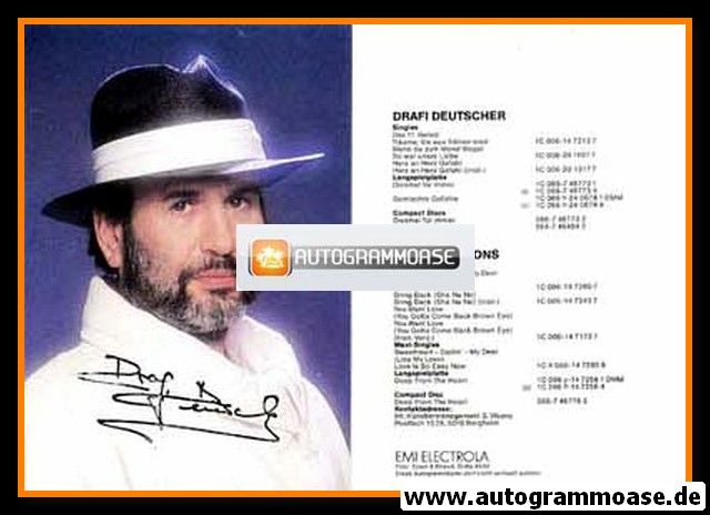 Autogramm Schlager | Drafi DEUTSCHER | 1987 "Das 11. Gebot" (Portrait Color) EMI