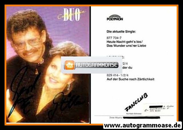 Autogramme Schlager | DUO CALIFORNIA | 1990 "Heute Nacht Geht´s Los" (Polyphon)