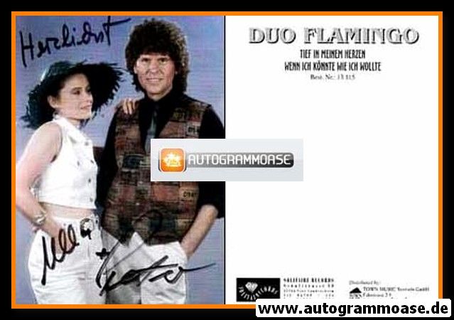 Autogramme Schlager | DUO FLAMINGO | 1997 "Tief In Meinem Herzen"
