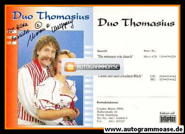 Autogramme Schlager | DUO THOMASIUS | 1993 "Da Müssen Wir Durch"