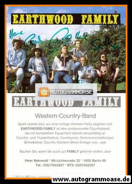 Autogramme Country | EARTHWOOD FAMILY | 1998 (Gedu)