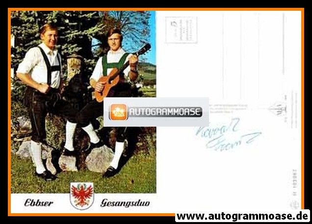 Autogramme Volksmusik | EBBSER GESANGSDUO | 1970er (Monopol)
