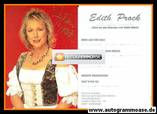 Autogramm Volksmusik | Edith PROCK | 1999 "Sag´n Ma Du"