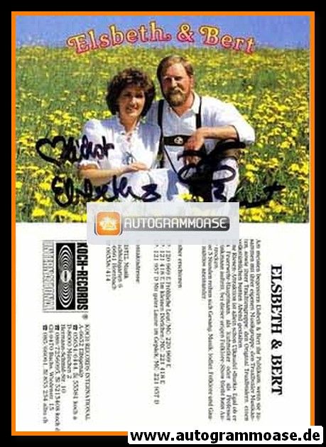 Autogramme Volksmusik | ELSBETH & BERT | 1980er "Mit Guter Laune Im Gepäck"