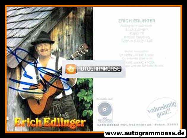 Autogramm Volksmusik | Erich EDLINGER | 1980er "Du Schönes Alpenland"