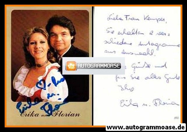 Autogramm Volksmusik | ERIKA + FLORIAN | 1980er (Simon)