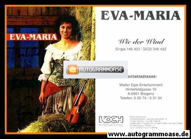 Autogramm Volksmusik | EVA-MARIA | 1995 "Wie Der Wind" (Koch)