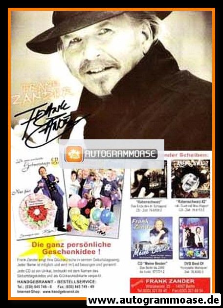 Autogramm Schlager | Frank ZANDER | 2006 "Meine Besten" (Portrait SW CD)