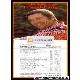 Autogramm Volksmusik | Franzl LANG | 1970er "Meine Schönsten Lieder Der Berge" (Philips)