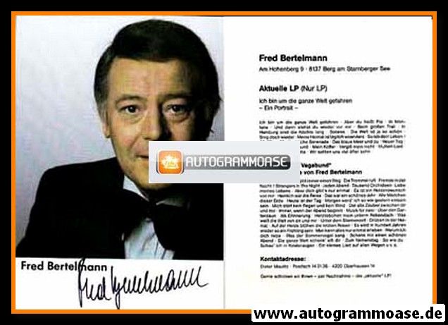 Autogramm Schlager | Fred BERTELMANN | 1981 "Um Die Ganze Welt" (Portrait Color) 1