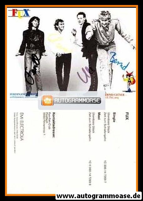 Autogramme Pop | FUX | 1987 "Überdosis Glück"