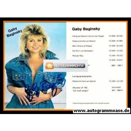 Autogramm Schlager | Gaby BAGINSKY | 1987 "Ich Muss Singen"