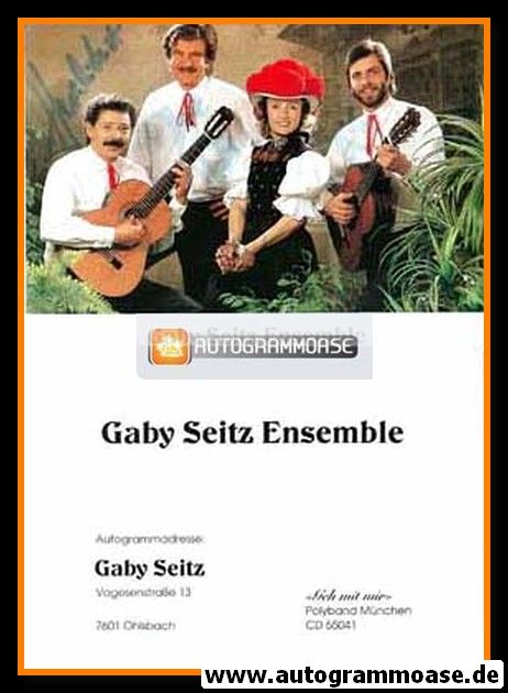 Autogramm Volksmusik | GABY SEITZ ENSEMBLE | 1990er "Geh Mit Mir"