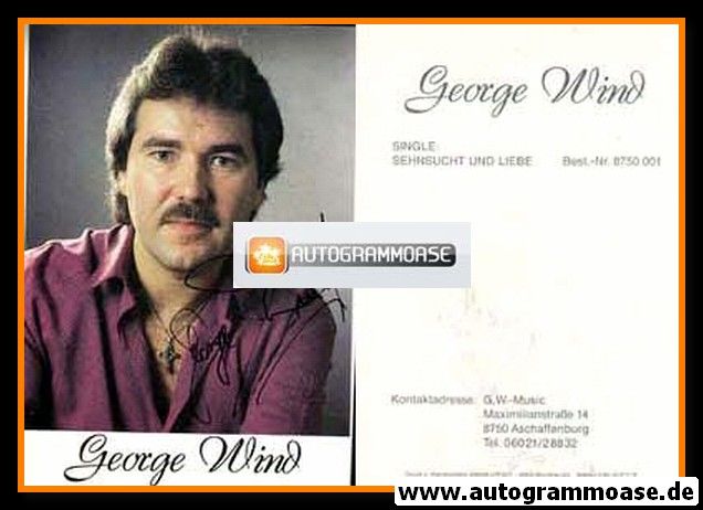 Autogramm Schlager | George WIND | 1990er "Sehnsucht Und Liebe"