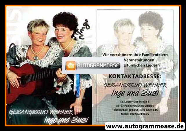 Autogramme Volksmusik | GESANGSDUO WEHNER | 2000er (Portrait)