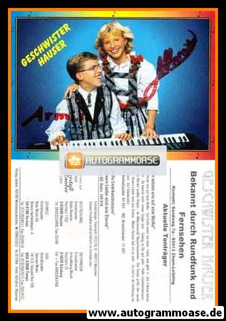 Autogramme Volksmusik | GESCHWISTER HAUSER | 1996 "Wir Setzen Uns Auf Eine Wolke"