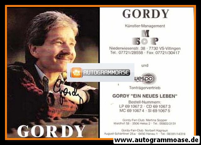 Autogramm Schlager | GORDY | 1990 "Ein Neues Leben" (Mary & Gordy) Travestie