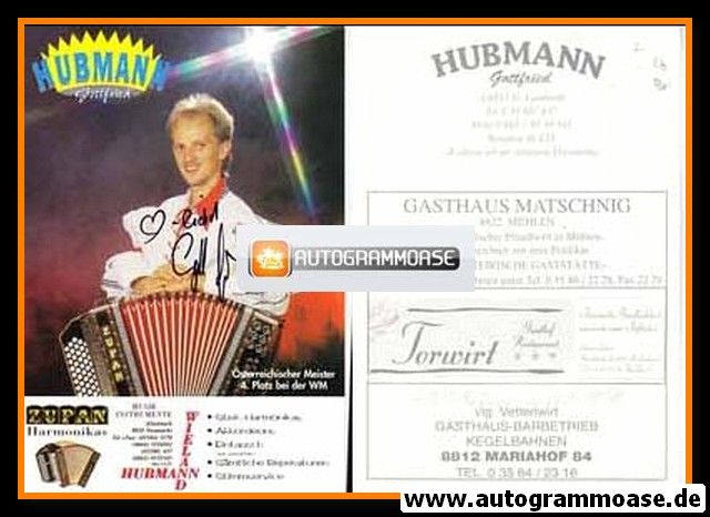 Autogramm Instrumental (Harmonika) | Gottfried HUBMANN | 1980er (Zupan)