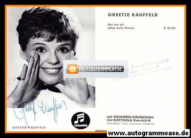 Autogramm Schlager | Greetje KAUFFELD | 1963 "Nur Bei Dir" (Columbia)