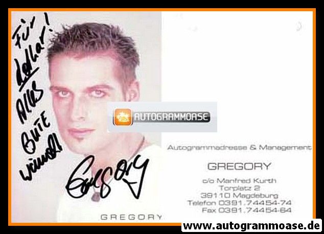 Autogramm Pop | GREGORY | 2000er (Portrait)