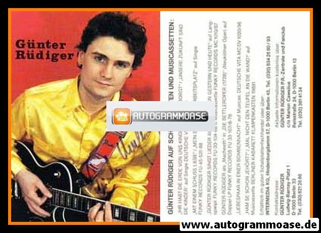 Autogramm Musik | Günter RÜDIGER | 1989 "Ham Se Schon Jehört" (Portrait Color)