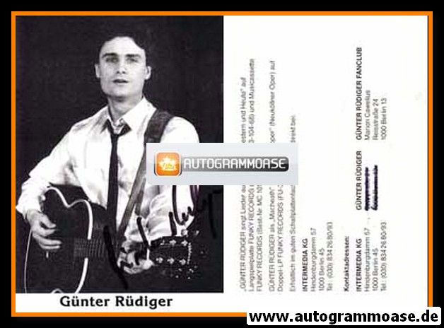 Autogramm Musik | Günter RÜDIGER | 1987 "Berlin Von Gestern Und Heute" (Portrait SW)