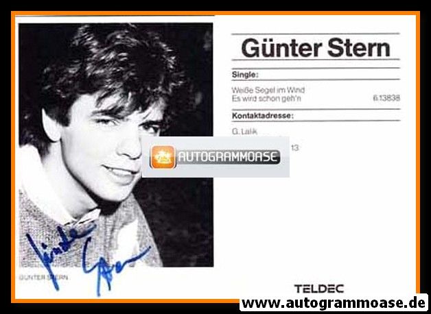 Autogramm Schlager | Günther STERN | 1983 "Weisse Segel Im Wind"