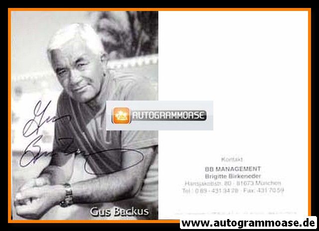 Autogramm Schlager | Gus BACKUS | 1990er (Portrait SW) BB Management