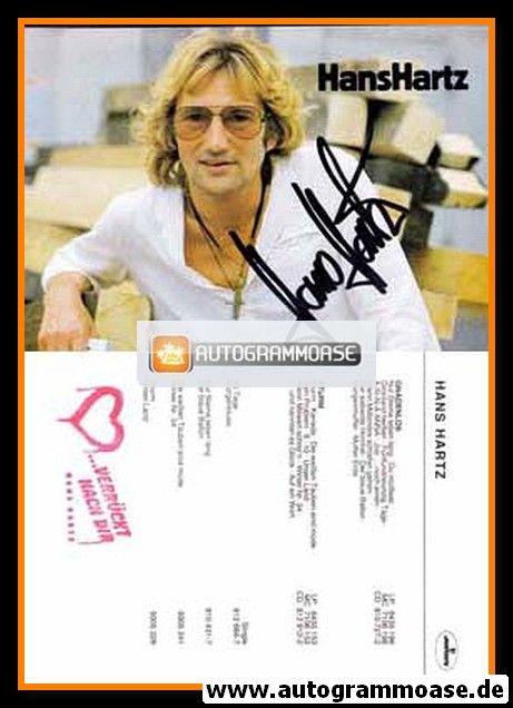 Autogramm Schlager | Hans HARTZ | 1983 "Gnadenlos" (Mercury)