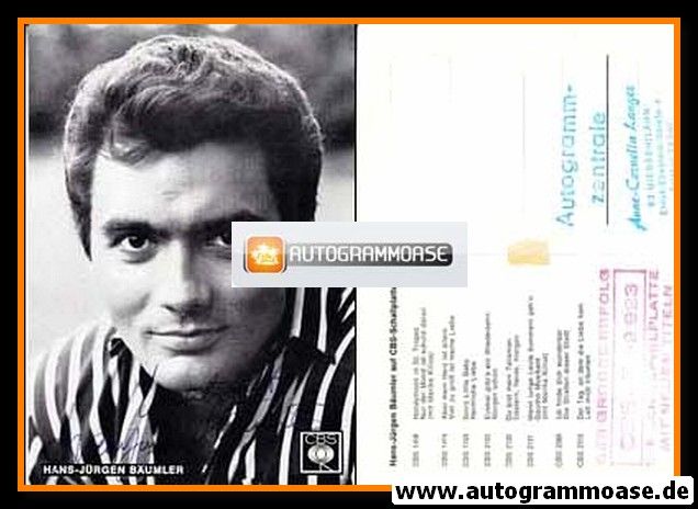 Autogramm Schlager | Hans-Jürgen BÄUMLER | 1967 "Der Tag An Dem Die Liebe Kam"