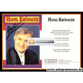 Autogramm Volksmusik | Hansl KRÖNAUER | 1993 "Die Jahre Des Herzens" (Portrait Color Koch)