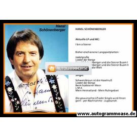 Autogramm Volksmusik | Hansl SCHÖNENBERGER | 1990er "I Bin A Steirer"