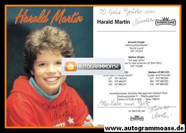 Autogramm Volksmusik | Harald MARTIN | 1986 "Sehnsuchtsmelodie"