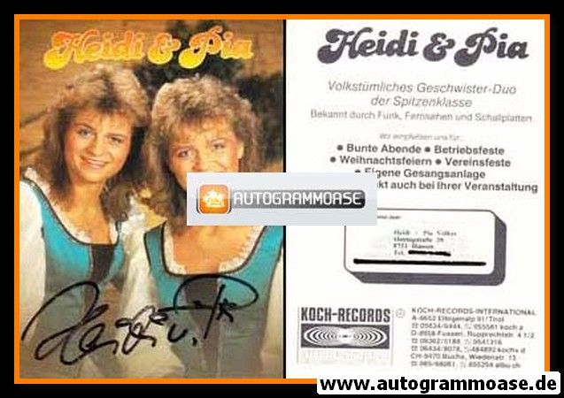 Autogramme Volksmusik | HEIDI + PIA | 1980er (Portrait Color)