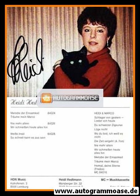 Autogramm Volksmusik | Heidi HEDTMANN | 1984 "Weisse Insel"