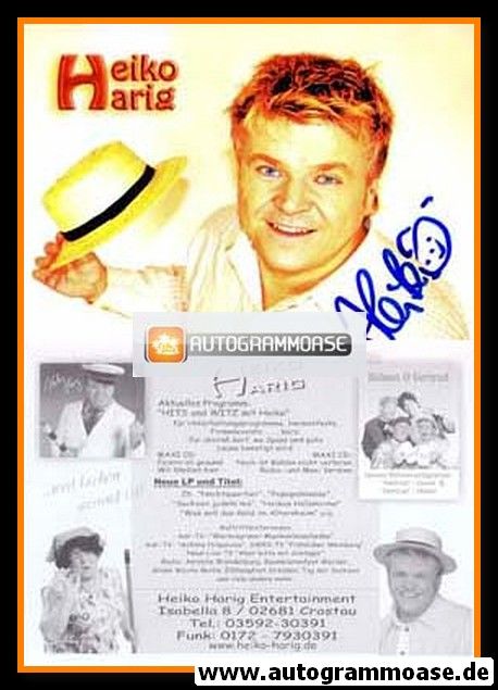 Autogramm Entertainer | Heiko HARIG | 2000er (Hits Und Witz)