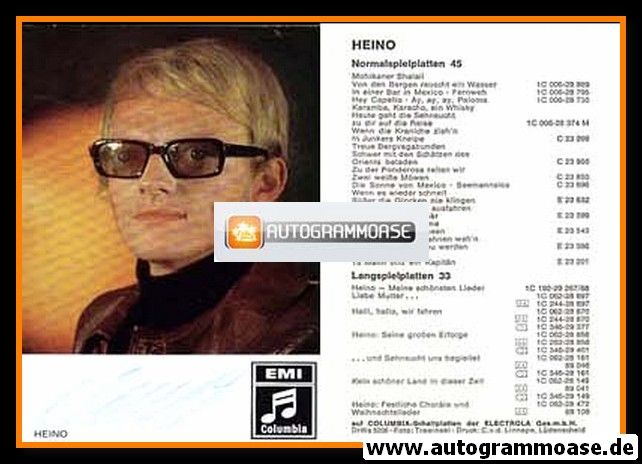Autogramm Schlager | HEINO | 1971 "Mohikaner Shalali" (Portrait Color EMI)